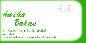 aniko balas business card
